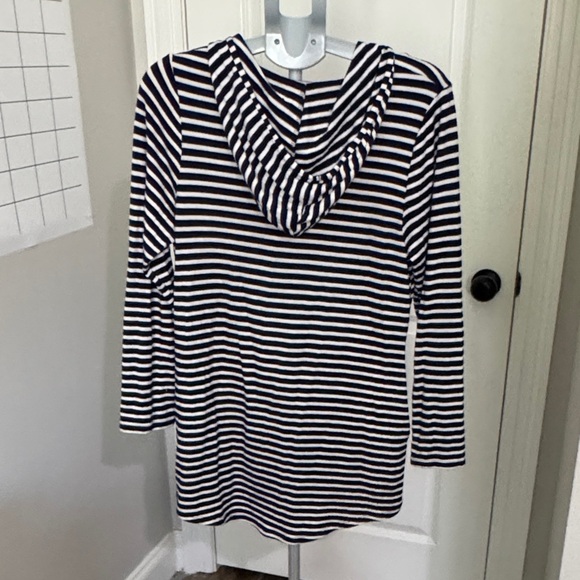 Splendid Navy and White Striped Hoodie - Picture 2 of 10